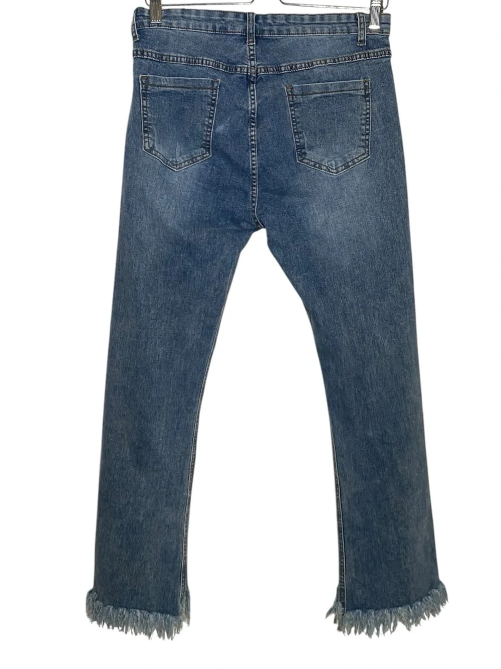 Hayden Los Angeles Blue Distressed Side Slit Frayed Hem Jeans Size Medium